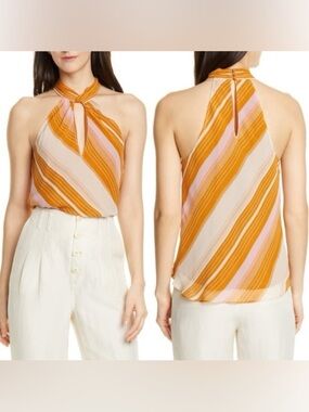 Joie Striped Halter Camisole blouse xs nwt